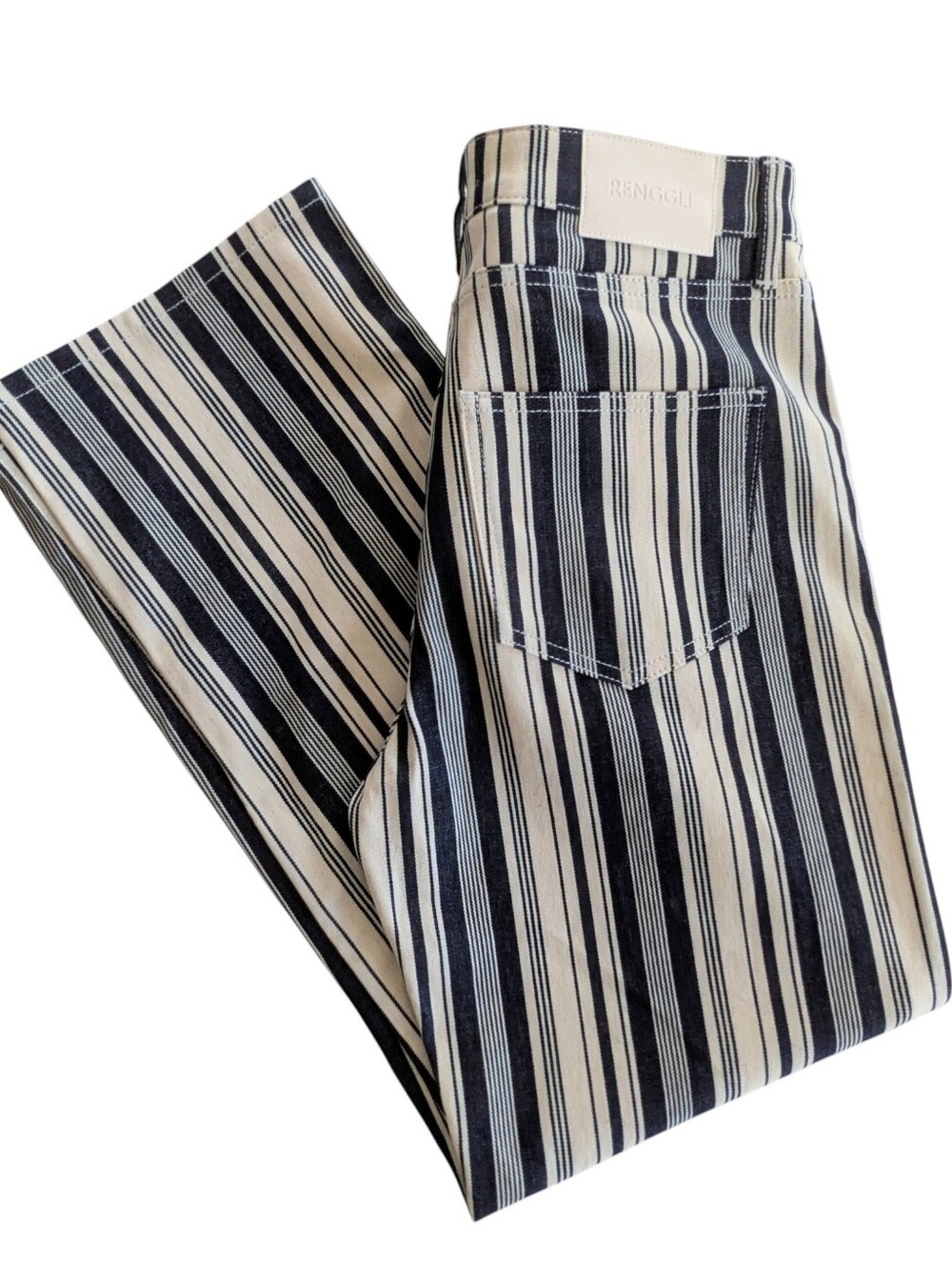 Renggli Striped Straight Leg Jeans Size 27